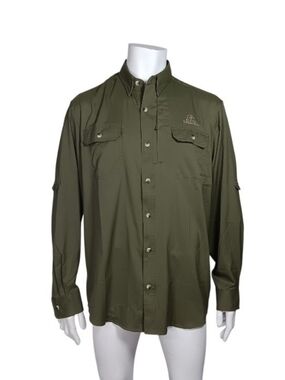 Ducks Unlimited Fishing Performance Shirt Size Large Long Sleeve Vented Hunting